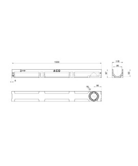Bộ rãnh thoát nước Euroline E100.97/SLT-5AU ACO ZAVAK